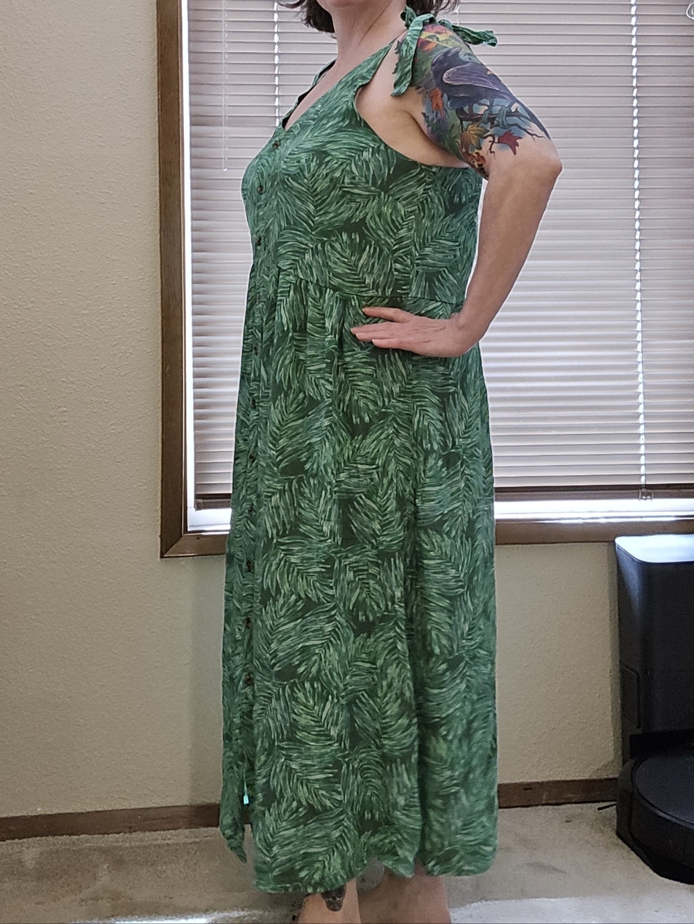NWT Dip Green Tropical Palm Print Maxi Dress - Size 1X - Picture 5 of 16